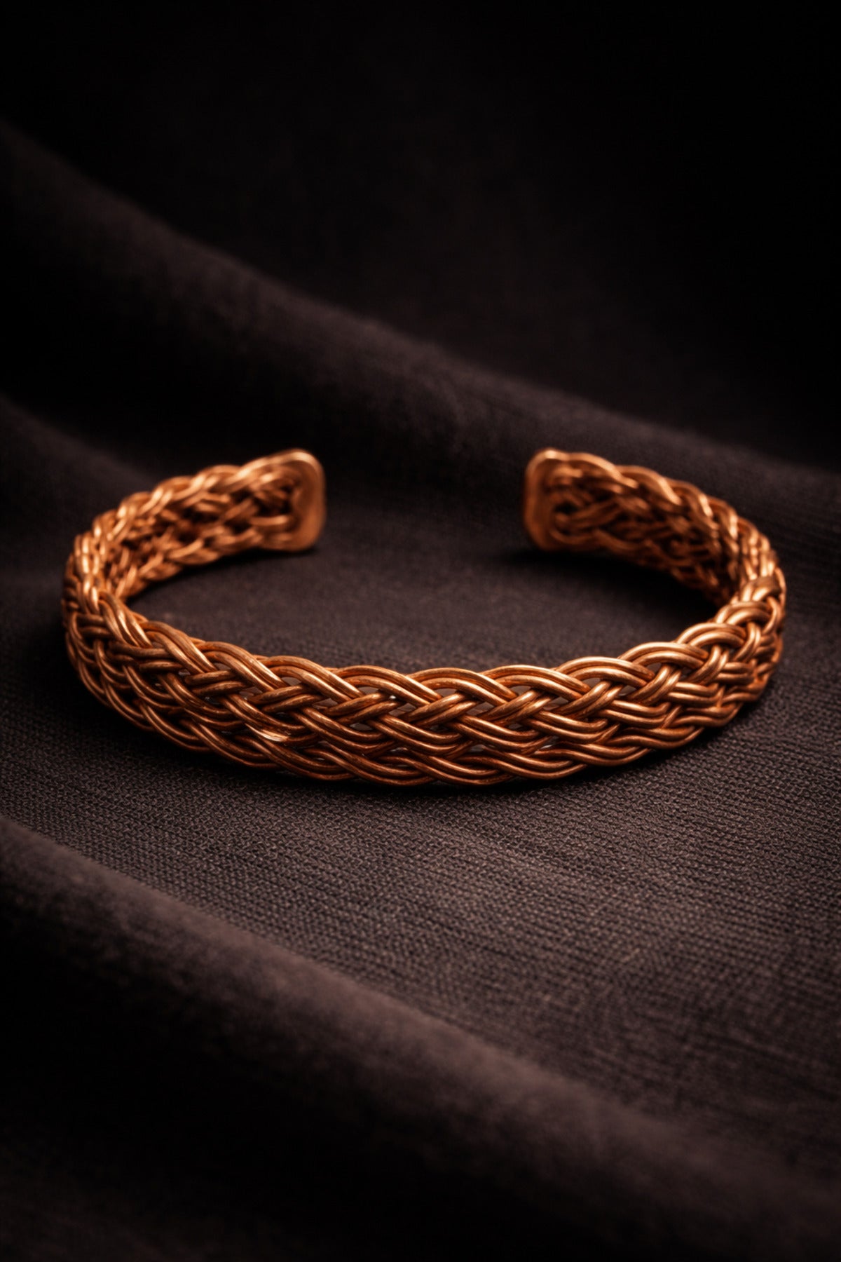Kadın Bakır Bileklik Örgü Model Otantik Vintage %100 Has Bakır Bileklik