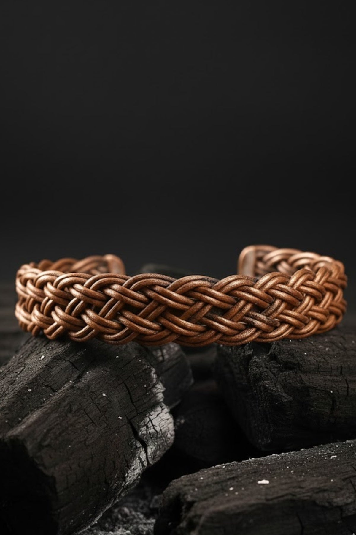 Kadın Bakır Bileklik Örgü Model Otantik Vintage %100 Has Bakır Bileklik