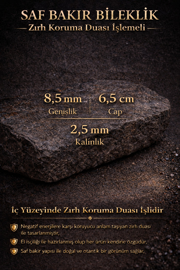Bakır bilekliğin sıcak dokusu