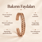 El Yapımı Büküm Desenli Bakır Erkek Kadın Bileklik - Eşsiz El İşçiliği ve Modern Tasarım