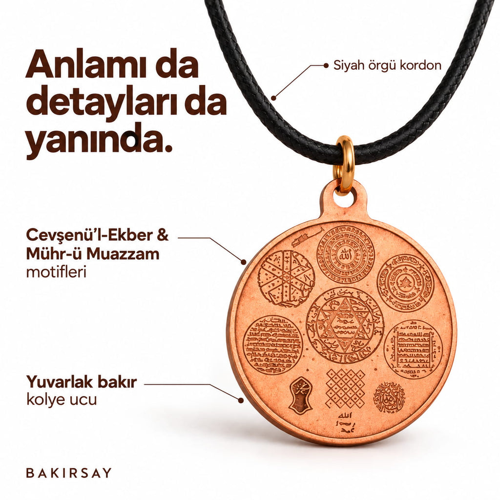Cevşenü'l-Ekber & Mühr-ü Muazzam Bakır Kolye