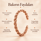 Minimal Zincir Form El Yapımı Bakır Erkek Kadın Bileklik