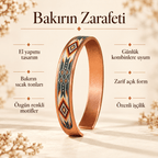 Etnik Desenli UV Baskılı Özel Tasarım El Yapımı Bakır Bileklik