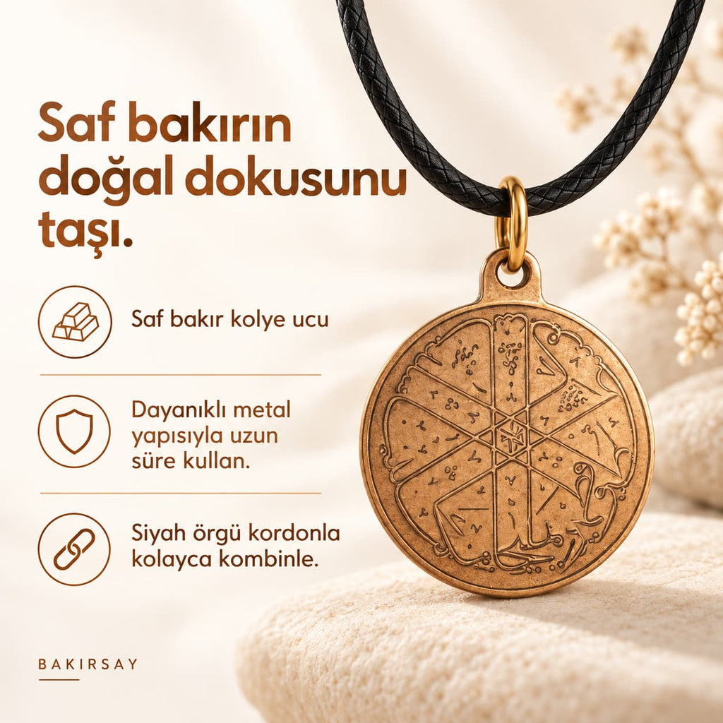 Ashabı Kehf İsimleri Saf Bakır Kolye