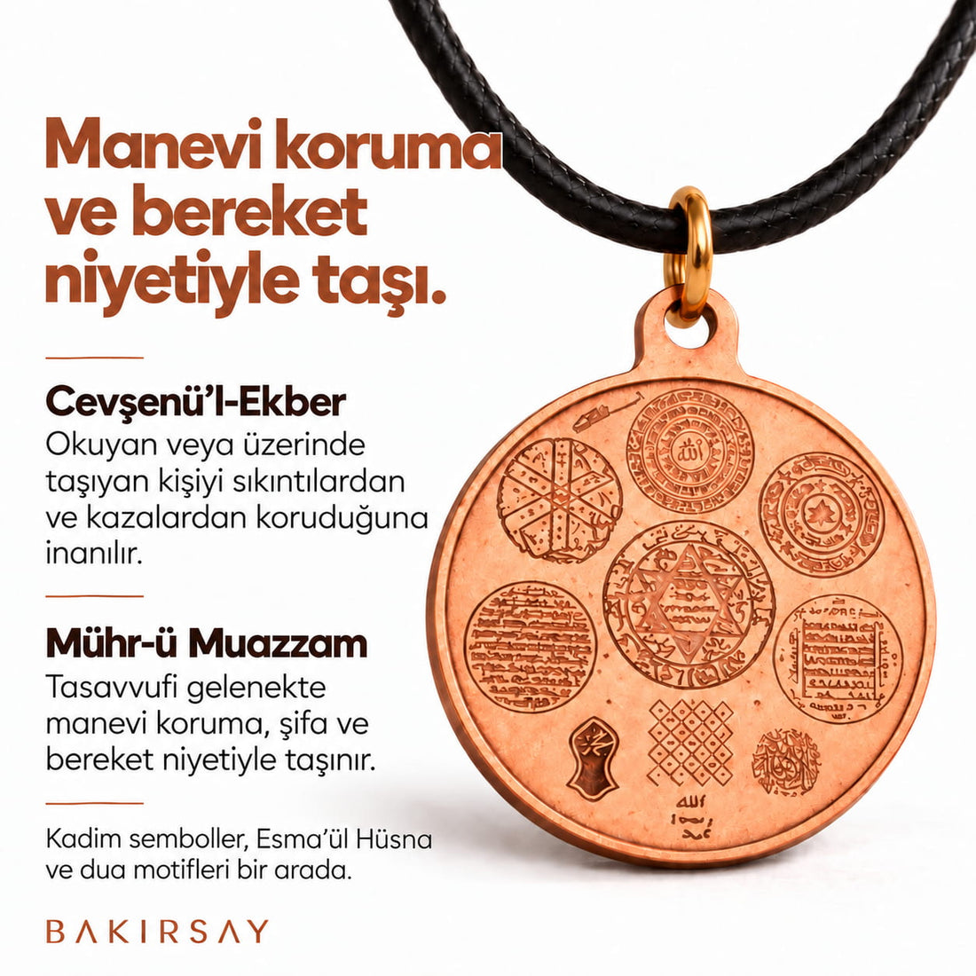 Cevşenü'l-Ekber & Mühr-ü Muazzam Bakır Kolye